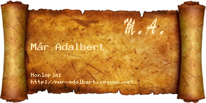 Már Adalbert névjegykártya